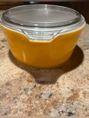 Pyrex #474-B Citrus Orange 1 1/2qt Round Casserole w/474-C Glass Lid 1968ish era